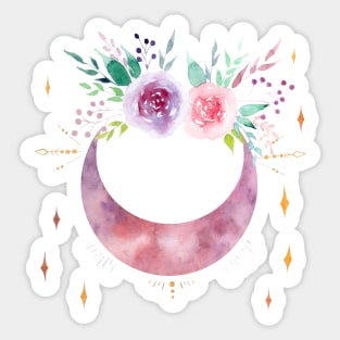 Roses moon watercolor Sticker